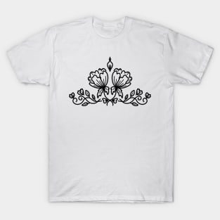 Floral line art T-Shirt